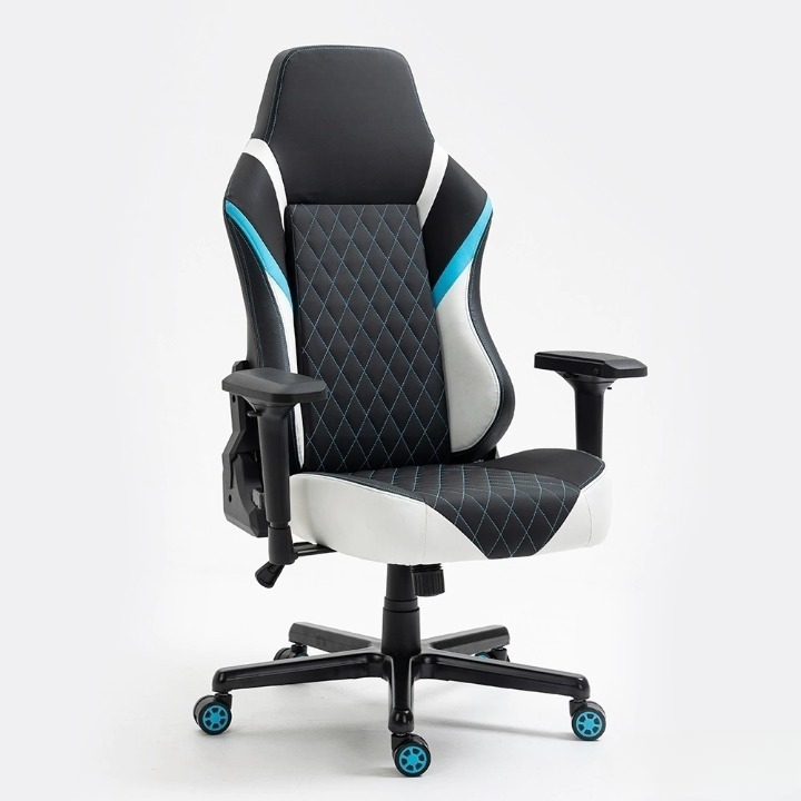 Cadeira Gamer Branca e Azul - LCC039