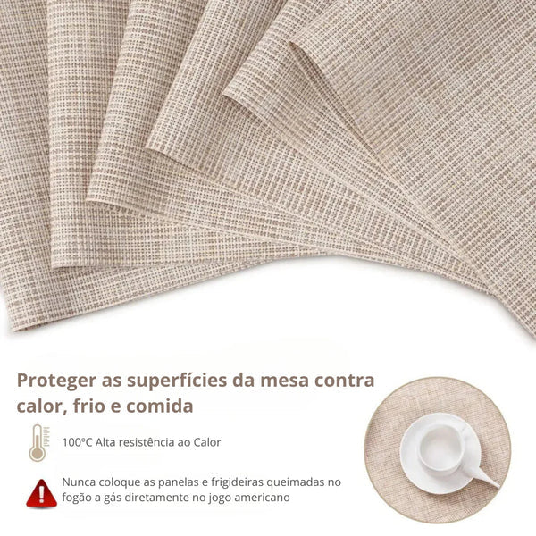 Conjunto de Jogo Americano Tecelagem de Bambu Premium Lumière Casa