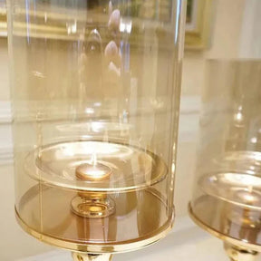 Suporte Dourado para Velas Vintage em Metal Lumière Casa