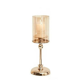 Suporte Dourado para Velas Vintage em Metal Lumière Casa