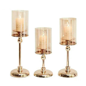 Suporte Dourado para Velas Vintage em Metal Lumière Casa